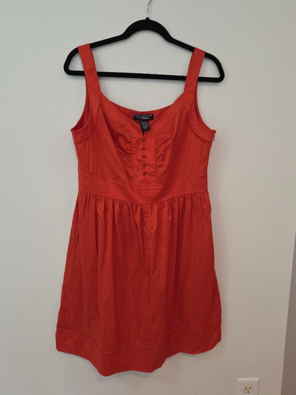 Diane von Furstenberg for Neiman Marcus Orange Cotton Blend Sundress Size 14